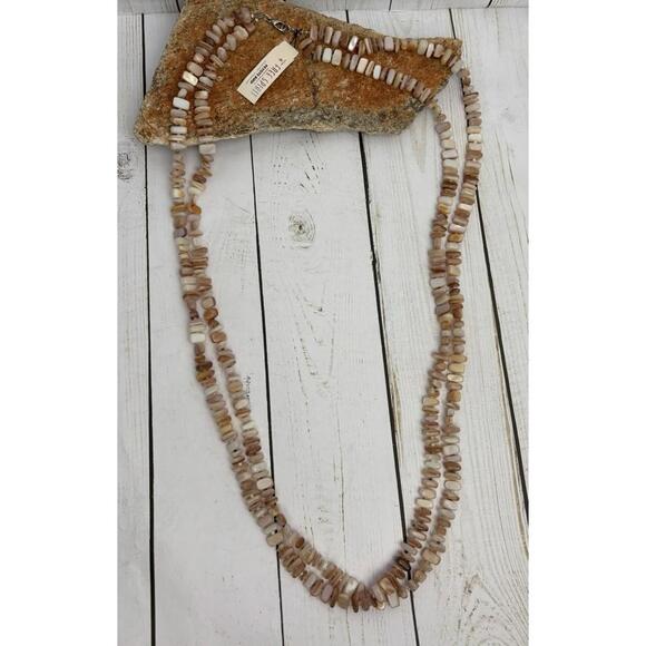 Jewelry - Peyote Bird Agate MOP‎ Sterling Double Strand Necklace J224